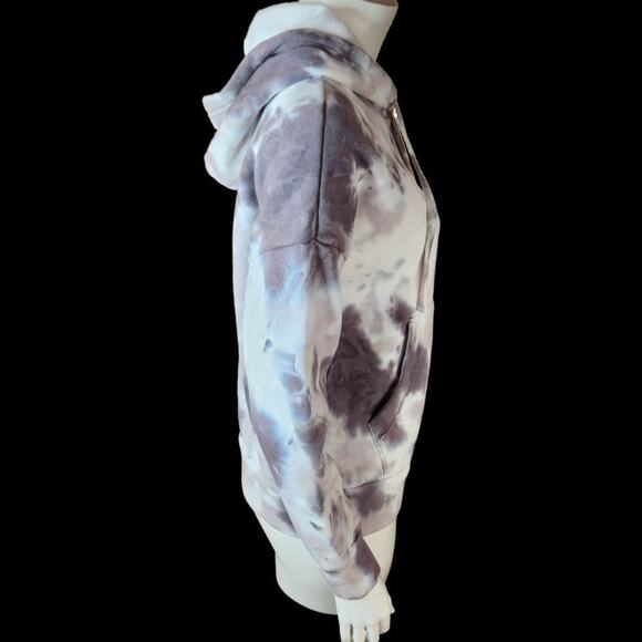 Free People Movement Work It Out Hoodie Sweatshirt XSmall Gray Black Tie Dye NWT - Picture 4 of 10
